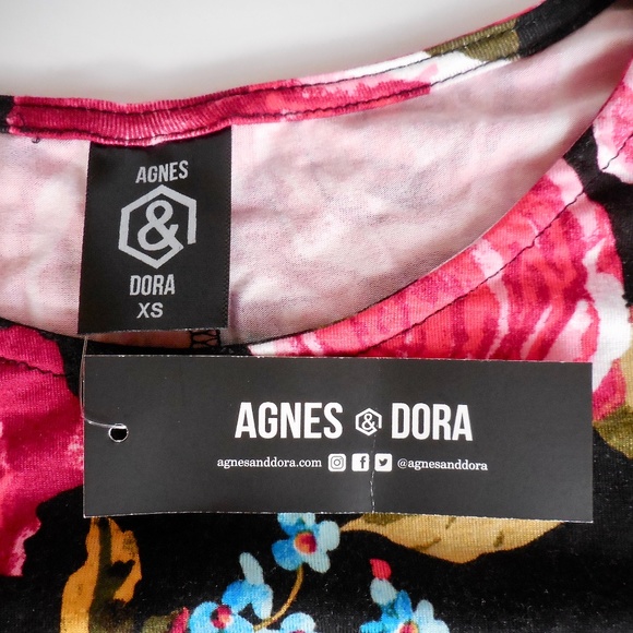 NWT Agnes & Dora XS Swing Tunic Dress Floral - Picture 6 of 7